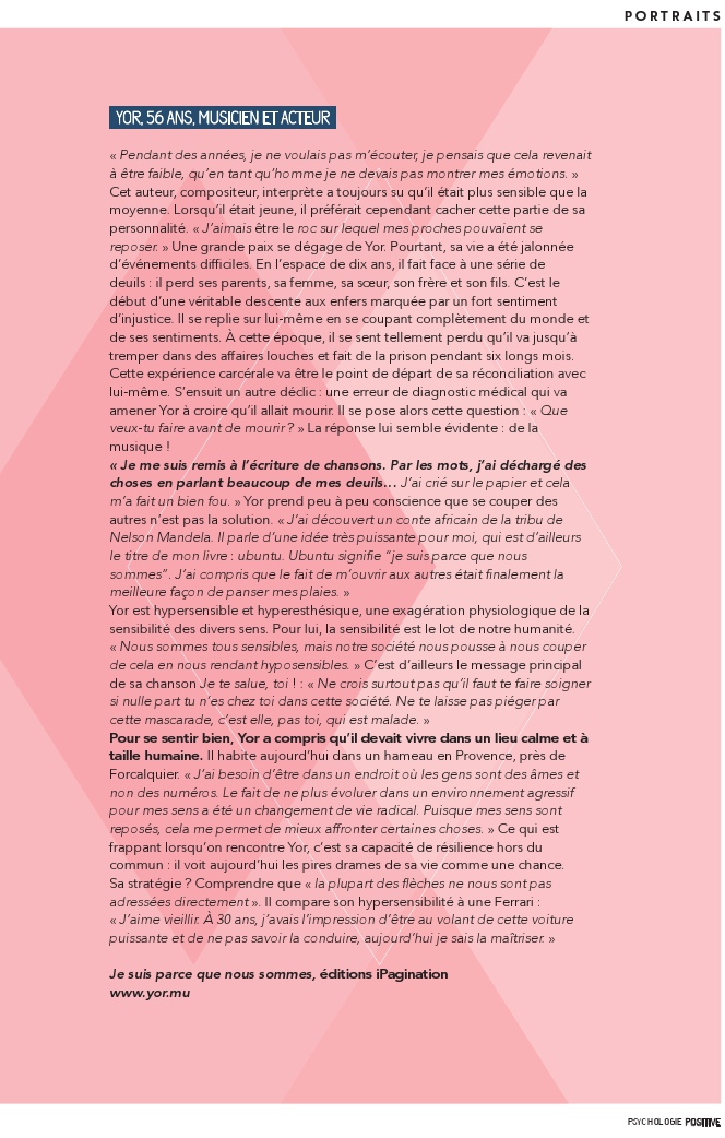 Yor Pfeiffer portrait hypersensibilité psychologie positive